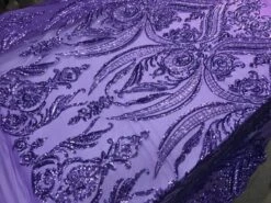 Purple Arabic Design Embroidered 4 Way Stretch Sequin Fabric Sold By The Yard -Luxtex Store purple arabic design embroidered 4 way stretch sequin fabric sold by the yard 705139