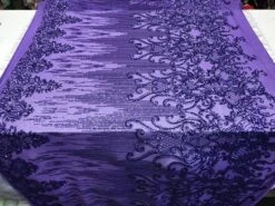 Purple Luxury Design Embroidered 4 Way Stretch Sequin Fabric Sold By The Yard For Bridal-ware -Luxtex Store purple luxury design embroidered 4 way stretch sequin fabric sold by the yard for bridal ware 640999