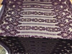 Purple Unique Designed Embroidered 4 Way Stretch Sequin Fabric For Wedding Prom Dresses