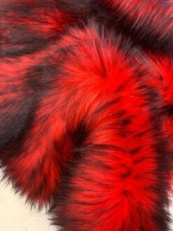Red Husky Faux Fur Fabric - Shaggy Fur Luxury Fabric
