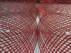 Red Luxury Design Embroidered 4 Way Stretch Sequin Fabric For Wedding Prom Dresses Tablecloths Night Gowns -Luxtex Store red luxury design embroidered 4 way stretch sequin fabric for wedding prom dresses tablecloths night gowns 928406