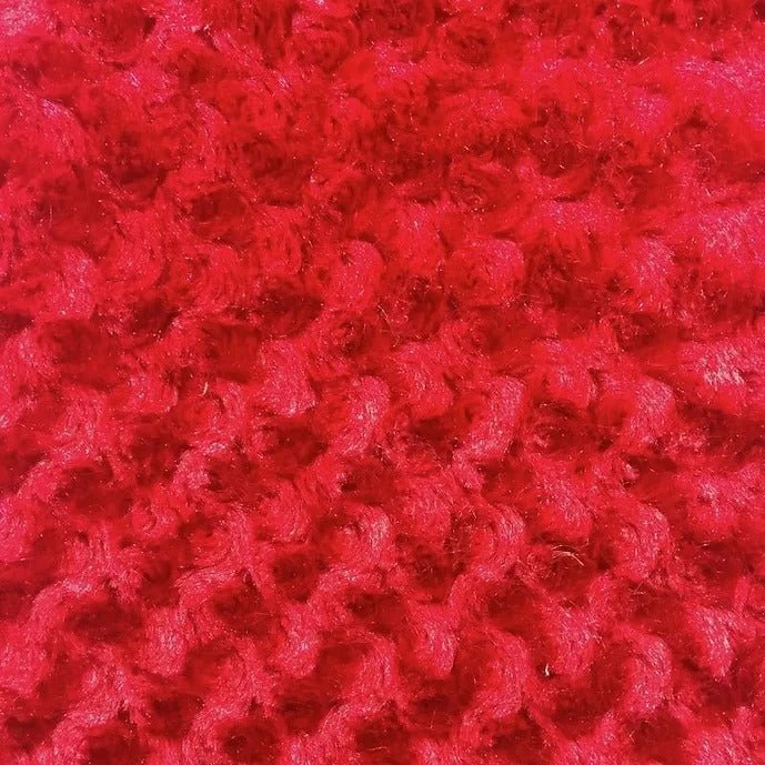 Red Rosebud Minky Fabric by the Yard 3 Red Rosebud Minky Fabric by the Yard