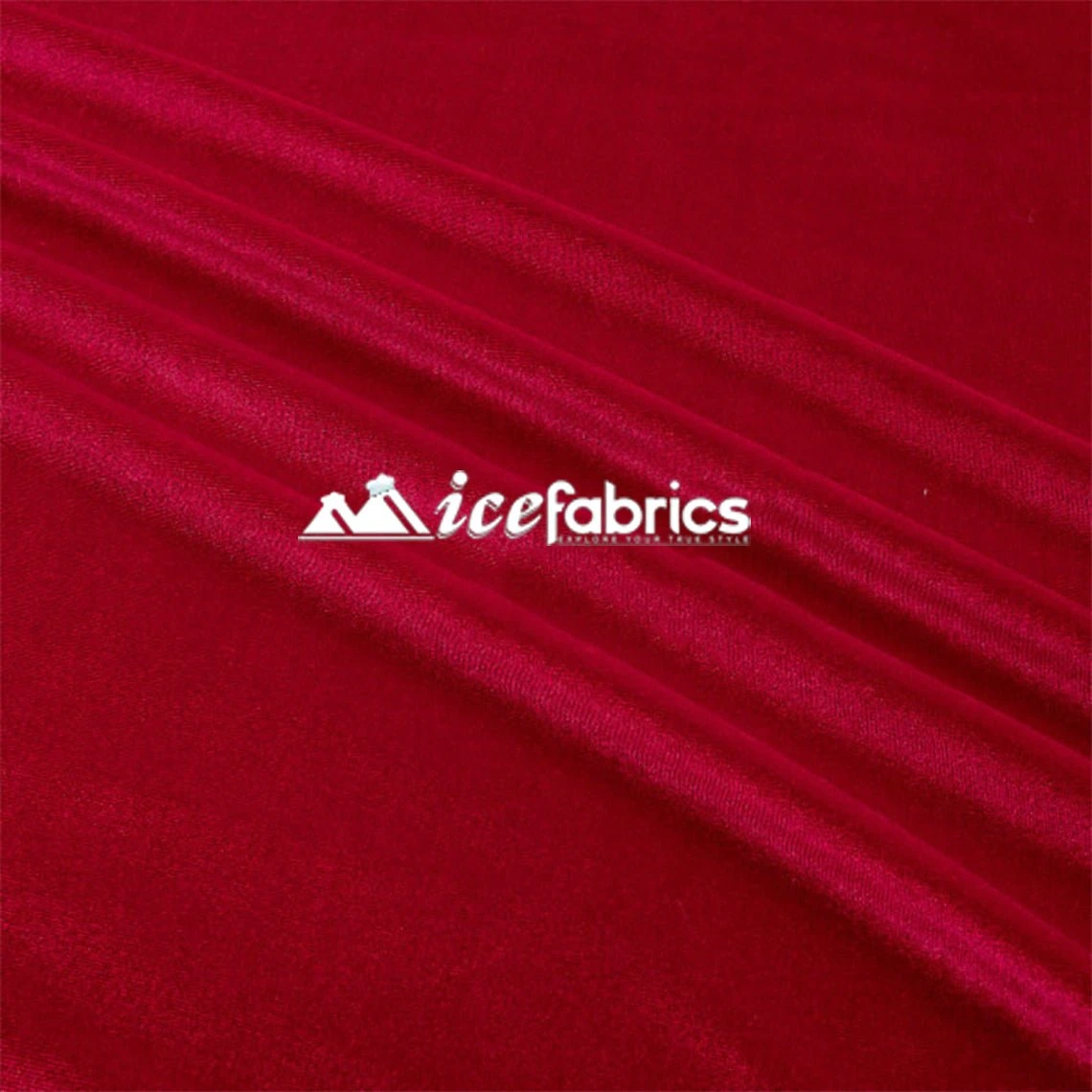 Red Velvet Fabric (65 Yards Bolt) Stretch Velvet Fabric 4 Red Velvet Fabric (65 Yards Bolt) Stretch Velvet Fabric - Image 2