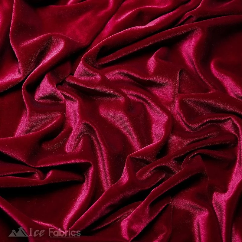 Red Wholesale Velvet Fabric Stretch | 60" Wide 4 Red Wholesale Velvet Fabric Stretch | 60" Wide - Image 3