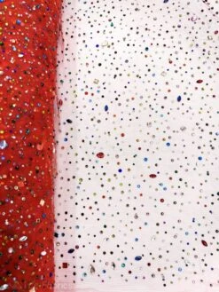 Rhinestones Beaded Fabric By The Yard On Stretch Mesh -Luxtex Store rhinestones beaded fabric by the yard on stretch mesh 730032