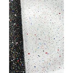 Rhinestones Beaded Fabric By The Yard On Stretch Mesh