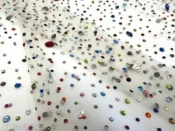 Rhinestones Beaded Fabric By The Yard On Stretch Mesh -Luxtex Store rhinestones beaded fabric by the yard on stretch mesh 895497