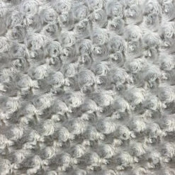 Silver Rich Rose Rosette Floral Minky Fabric | Super Soft Fabric