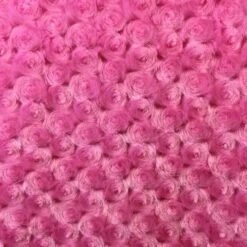 Hot Pink Rich Rose Rosette Floral Minky Fabric | Super Soft Fabric