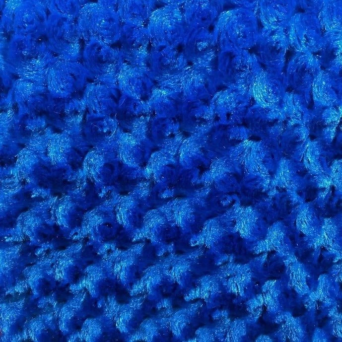 Royal Blue Rich Rose Rosette Floral Minky Fabric | Super Soft Fabric 3 Royal Blue Rich Rose Rosette Floral Minky Fabric | Super Soft Fabric