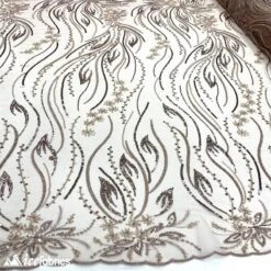 Rose Floral Embroidery Beaded Fabric Mesh Sequin -Luxtex Store rose floral embroidery beaded fabric mesh sequin 244640