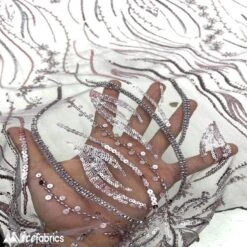 Rose Floral Embroidery Beaded Fabric Mesh Sequin -Luxtex Store rose floral embroidery beaded fabric mesh sequin 283735