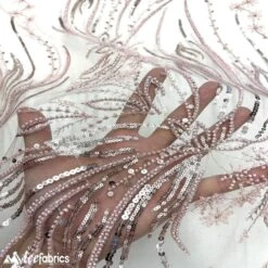 Rose Floral Embroidery Beaded Fabric Mesh Sequin -Luxtex Store rose floral embroidery beaded fabric mesh sequin 347907