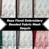 Rose Floral Embroidery Beaded Fabric Mesh Sequin -Luxtex Store rose floral embroidery beaded fabric mesh sequin 502559