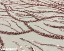 Rose Gold Handmade Beaded Fabric / Lace Fabric With Sequin -Luxtex Store rose gold handmade beaded fabric lace fabric with sequin 958644