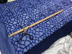 Royal Blue Elegant Design Embroidered 4 Way Stretch Sequin Fabric For Wedding Prom Dresses -Luxtex Store royal blue elegant design embroidered 4 way stretch sequin fabric for wedding prom dresses 483272
