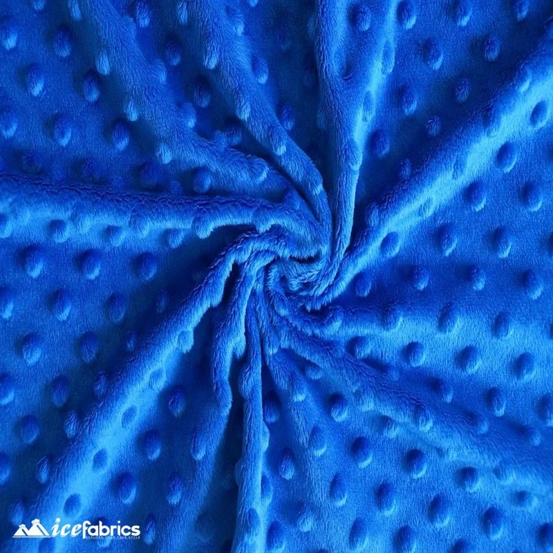 Royal Blue Minky Dot Fabric Blanket Fabric 4 Royal Blue Minky Dot Fabric Blanket Fabric - Image 2