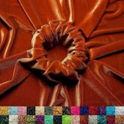 Rust Wholesale Velvet Fabric Stretch | 60" Wide