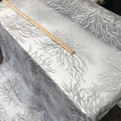 Silver-Bridal Wedding Mesh Lace Women Floral Fashion Fabric By Yard -Luxtex Store silver bridal wedding mesh lace women floral fashion fabric by yard 591502