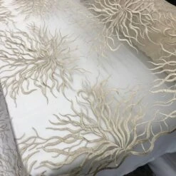 Silver-Bridal Wedding Mesh Lace Women Floral Fashion Fabric By Yard -Luxtex Store silver bridal wedding mesh lace women floral fashion fabric by yard 810937