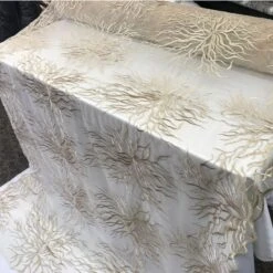 Silver-Bridal Wedding Mesh Lace Women Floral Fashion Fabric By Yard -Luxtex Store silver bridal wedding mesh lace women floral fashion fabric by yard 818653