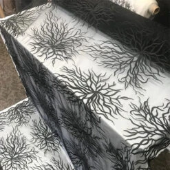 Silver-Bridal Wedding Mesh Lace Women Floral Fashion Fabric By Yard -Luxtex Store silver bridal wedding mesh lace women floral fashion fabric by yard 841826