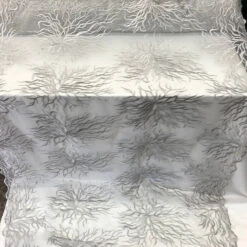 Silver-Bridal Wedding Mesh Lace Women Floral Fashion Fabric By Yard -Luxtex Store silver bridal wedding mesh lace women floral fashion fabric by yard 899683