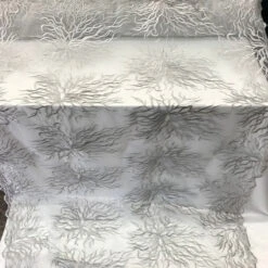 Silver-Bridal Wedding Mesh Lace Women Floral Fashion Fabric By Yard -Luxtex Store silver bridal wedding mesh lace women floral fashion fabric by yard 907889