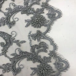 Silver Fine Embroidered Mesh Lace With Beads Bridal Wedding Fabric 17 Silver Fine Embroidered Mesh Lace With Beads Bridal Wedding Fabric -Luxtex Store silver fine embroidered mesh lace with beads bridal wedding fabric 271158