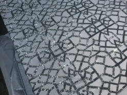 Silver High-Quality Decent Embroidery 4 Way Stretch Sequin Fabric For Tablecloths, Night-Gowns -Luxtex Store silver high quality decent embroidery 4 way stretch sequin fabric for tablecloths night gowns 226914