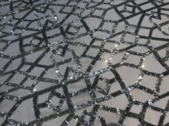 Silver High-Quality Decent Embroidery 4 Way Stretch Sequin Fabric For Tablecloths, Night-Gowns -Luxtex Store silver high quality decent embroidery 4 way stretch sequin fabric for tablecloths night gowns 255790