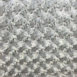 Silver Minky Rose Rosebud Fabric Blanket Fabric