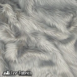 Luxtex Store 13 Silver Mohair Faux Fur Fabric Wholesale (20 Yards Bolt)