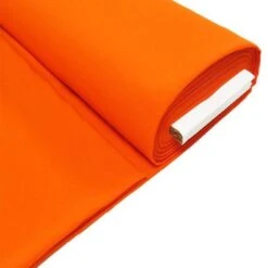 Orange Solid Poly Poplin Upholstery Fabric
