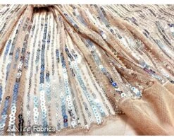 Stretch Beaded Fabric With Embroidery Sequin On Mesh -Luxtex Store stretch beaded fabric with embroidery sequin on mesh 246204