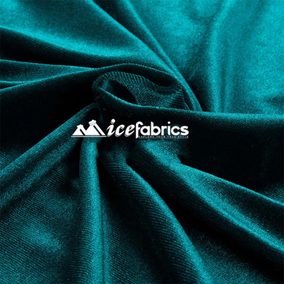 Teal Green Velvet Fabric | 4 Way Stretch Spandex 3 Teal Green Velvet Fabric | 4 Way Stretch Spandex
