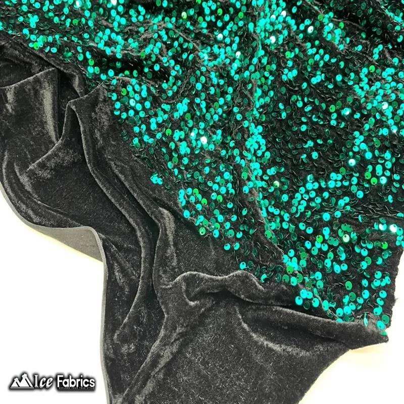 Teal On Black Emma Stretch Velvet Fabric With Embroidery Sequin 6 Teal On Black Emma Stretch Velvet Fabric With Embroidery Sequin - Image 4
