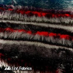 Thick Red Black Two Tone Faux Fur Fabric -Luxtex Store thick red black two tone faux fur fabric 501192