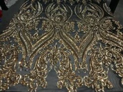 Unique Design Arabic Gold Embroidered 4 Way Stretch Sequin Fabric Sold By The Yard -Luxtex Store unique design arabic gold embroidered 4 way stretch sequin fabric sold by the yard 135283
