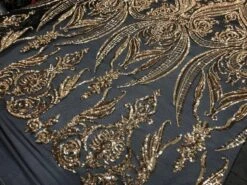 Unique Design Arabic Gold Embroidered 4 Way Stretch Sequin Fabric Sold By The Yard -Luxtex Store unique design arabic gold embroidered 4 way stretch sequin fabric sold by the yard 567594