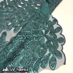 Vegas Peacock Sequin Lace Fabric On Mesh Fashion Fabric -Luxtex Store vegas peacock sequin lace fabric on mesh fashion fabric 371900