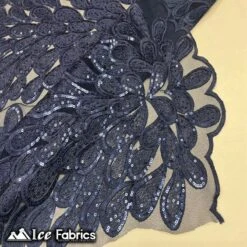 Vegas Peacock Sequin Lace Fabric On Mesh Fashion Fabric -Luxtex Store vegas peacock sequin lace fabric on mesh fashion fabric 373245