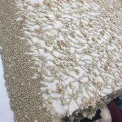 Wedding / Bridal Designed Beaded Mesh Lace Fabric -Luxtex Store wedding bridal designed beaded mesh lace fabric 314505