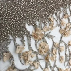 Wedding / Bridal Designed Beaded Mesh Lace Fabric -Luxtex Store wedding bridal designed beaded mesh lace fabric 462892