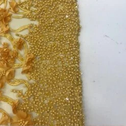 Wedding / Bridal Designed Beaded Mesh Lace Fabric