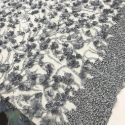 Wedding / Bridal Designed Beaded Mesh Lace Fabric -Luxtex Store wedding bridal designed beaded mesh lace fabric 956124