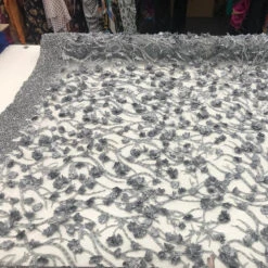 Wedding / Bridal Designed Beaded Mesh Lace Fabric -Luxtex Store wedding bridal designed beaded mesh lace fabric 966036