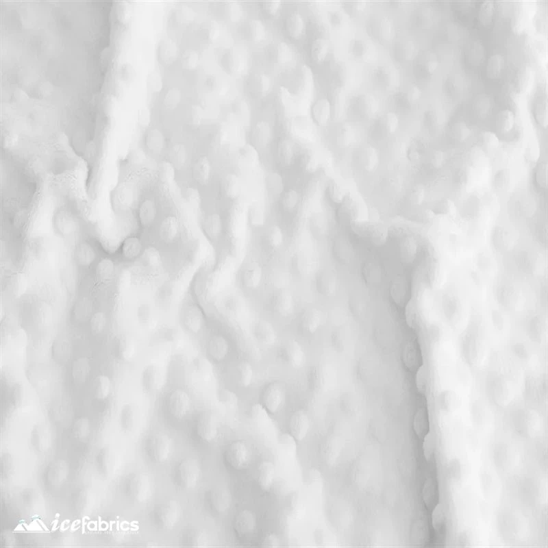 White Dimple Polka Dot Minky Fabric / Ultra Soft / 3 White Dimple Polka Dot Minky Fabric / Ultra Soft /