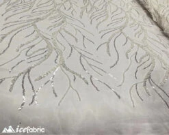 White Handmade Beaded Fabric / Lace Fabric With Sequin -Luxtex Store white handmade beaded fabric lace fabric with sequin 791738