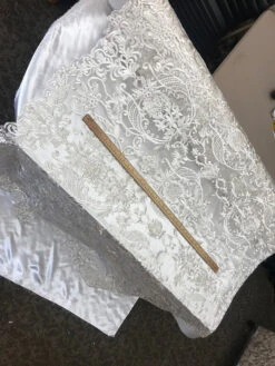 White Heavy Embroidery Bridal Design Beaded Mesh Lace Fabric -Luxtex Store white heavy embroidery bridal design beaded mesh lace fabric 342495